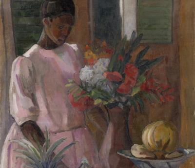 Astrid Holm Rose dækker bord