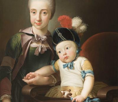 Jens Juel. Et barn med en ung pige, 1770