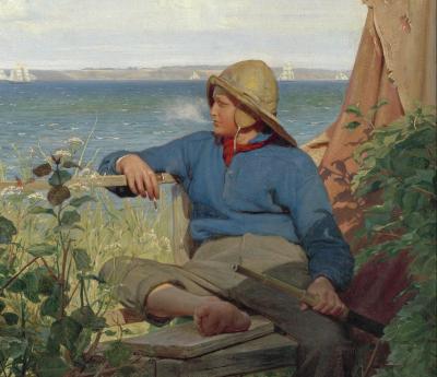 Maleri af Carl Bloch. En ung sømand, 1874
