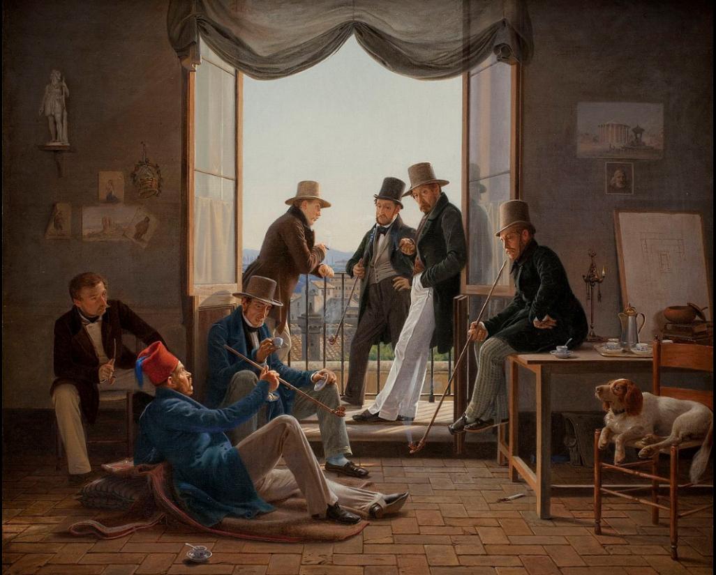 Constantin Hansen Et selskab af danske kunstnere i Rom, 1837, SMK
