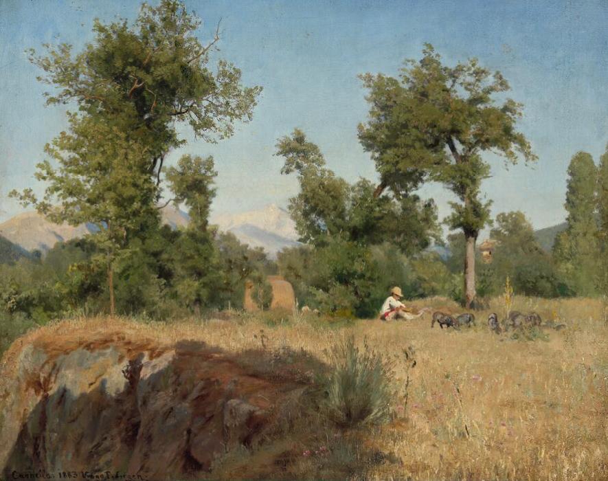 Viggo Pedersen Italiensk landskab i nærheden af Carnello, 1883