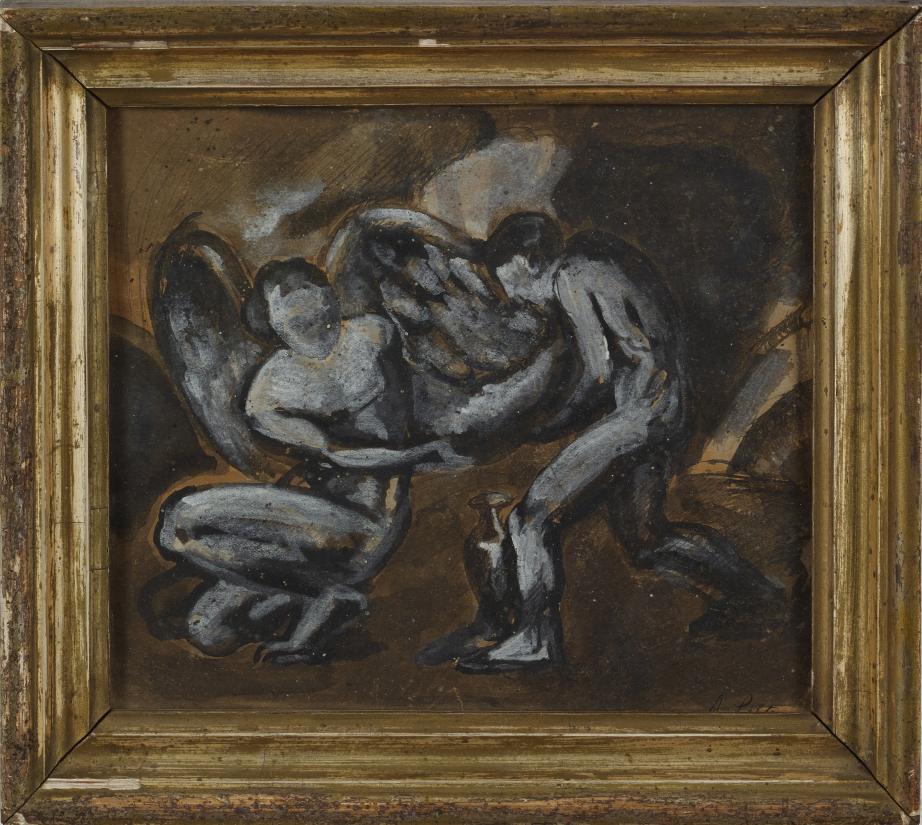 Axel Salto, Tobias og englen, 1914. Pastel på pap