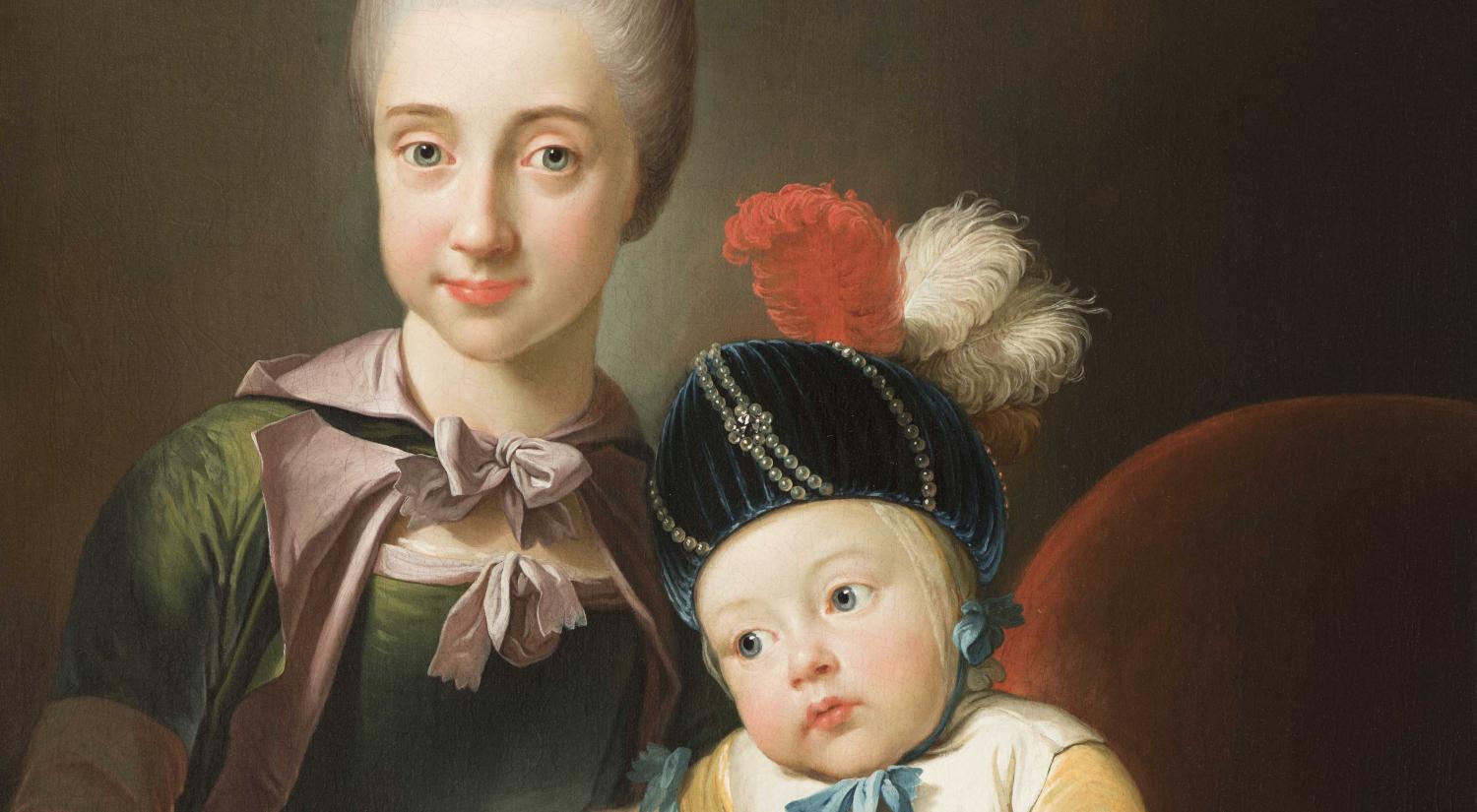 Jens Juel. Et barn med en ung pige, 1770